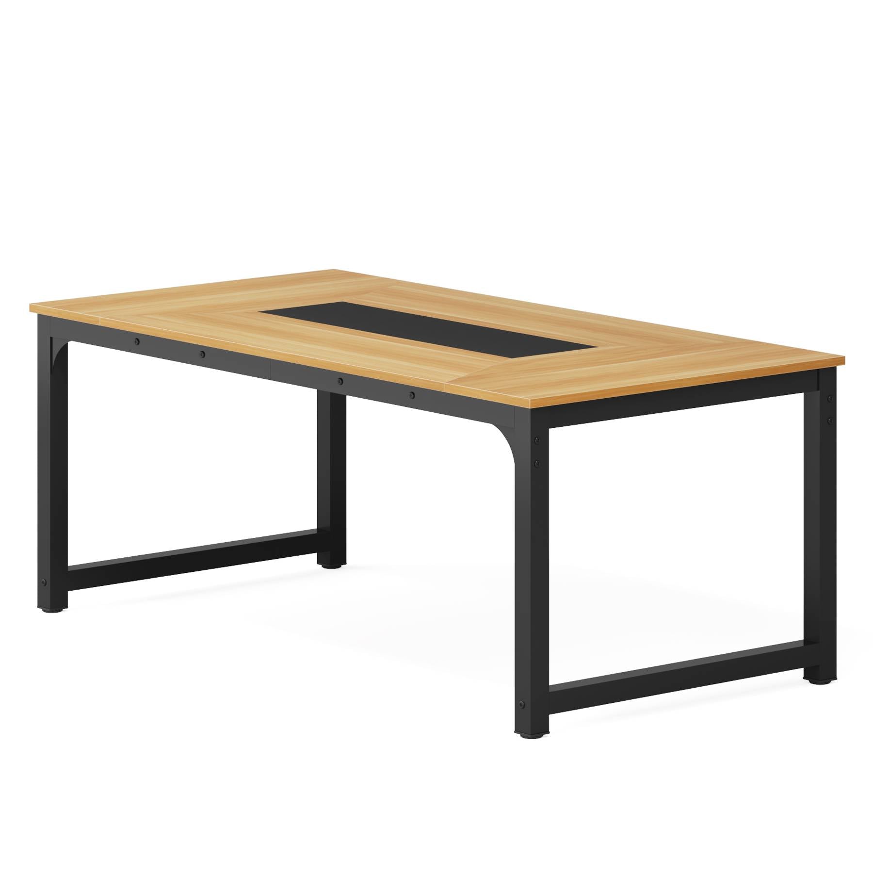 Dining Table for 6-8 Person, Industrial Kitchen Table with Metal Frame Tribesigns